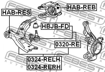 Рычаг передний левый Honda CR-V/CR-V III/Great Wall H6, FEBEST (0324RELH)