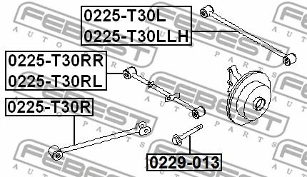 Тяга задняя поперечная левая Nissan X-TRAIL I/X-TRAIL, FEBEST (0225T30LLH)