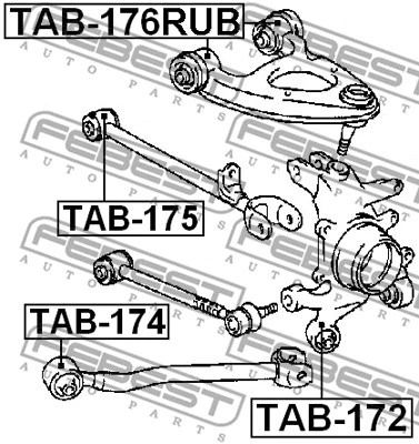 Сайлентблок заднего верхнего рычага Toyota Celsior/Lexus LS, FEBEST (TAB176RUB)