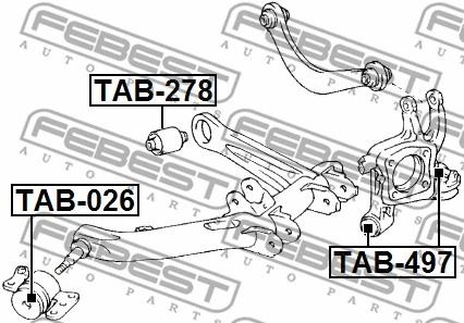 Сайлентблок задней цапфы Toyota Premio (_T26_), FEBEST (TAB497)