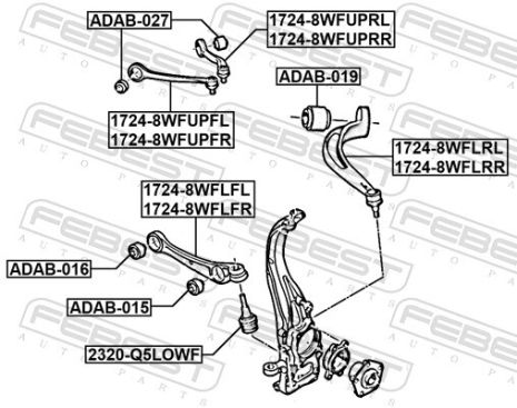 Рычаг передний верхний левый Audi A4/S4 B9/A4 B9, FEBEST (17248WFUPRL)