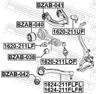 Рычаг передний нижний левый Mercedes-Benz SL/E-CLASS C/CLS, FEBEST (1624211FLFL)