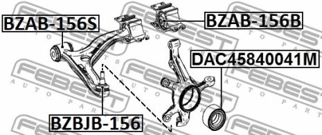 Сайлентблок переднего рычага, комплект Mercedes-Benz GLA-CLASS/B-CLASS Sports/CLA, FEBEST (BZAB156S)