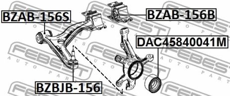 Сайлентблок переднего рычага, комплект Mercedes-Benz GLA-CLASS/B-CLASS Sports/CLA, FEBEST (BZAB156S)