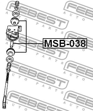 Втулка передней тяги Mitsubishi Delica, комплект, FEBEST (MSB038)