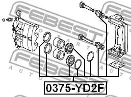 Ремкомплект переднего тормозного суппорта, HONDA 01463STXA00, FEBEST (0375YD2F)