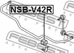 Втулка заднього стабілізатора d20 Nissan Quest, FEBEST (NSBV42R)