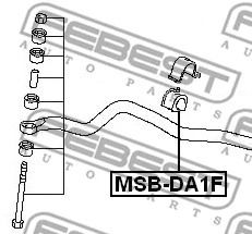 Втулка переднего стабилизатора d22 Mitsubishi Carisma/Space Star, FEBEST (MSBDA1F)