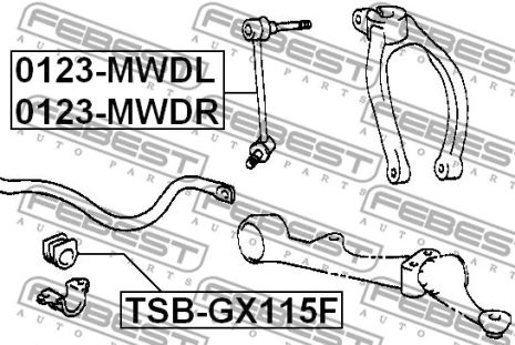 Тяга стабилизатора передняя левая Toyota Mark II/Progres/Altezza Gita, FEBEST (0123MWDL)