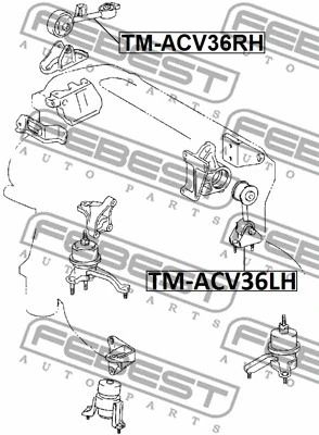 Подушка двигателя левая Toyota Camry/Camry V, FEBEST (TMACV36LH)