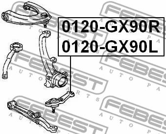 Опора шарова передня нижня права Toyota Cresta IV/Chaser/Mark II VI, FEBEST (0120GX90R)