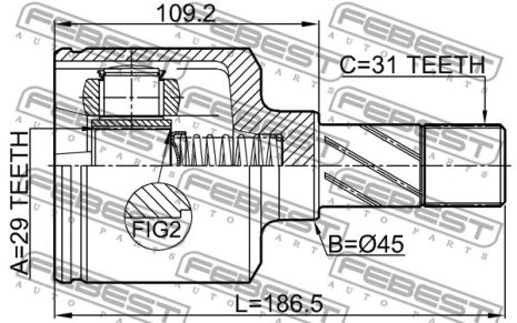 ШРУС внутренний левый 29x45x31 Fiat Ducato, FEBEST (2811DUCLH)