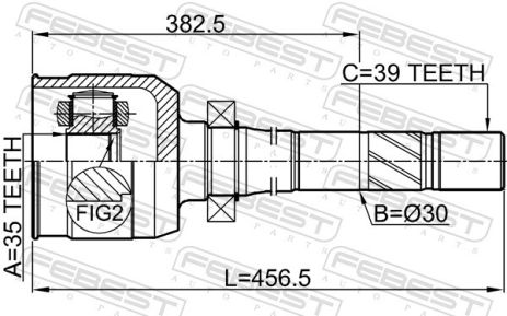 ШРУС внутренний правый 35x30x39 Renault Megane III, FEBEST (2411MEGIIIRH)