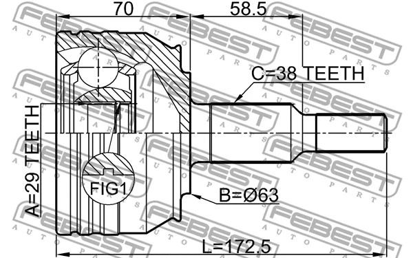 Π¨Π Π£Π‘ Π½Π°ΡΡΠΆΠ½ΡΠΉ 29x63x38 VW California T5 Camper/VW Caravelle T5/VW Eurovan T5, FEBEST (2310T5WD) Π¨Π Π£Π‘ Π½Π°ΡΡΠΆΠ½ΡΠΉ 29x63x38 VW California T5 Camper/VW Caravelle T5/VW Eurovan T5, FEBEST (2310T5WD)