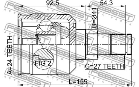ШРУС внутренний 24x41x27 Mitsubishi Aspire Viii/Mitsubishi Galant/Mitsubishi Aspire VI, FEBEST (0411EA)