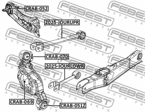 Тяга задняя поперечная верхняя Dodge Avenger/Chrysler 200/Dodge JC, FEBEST (2025JOURUPR)
