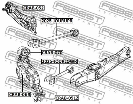 Тяга задняя поперечная верхняя Dodge Avenger/Chrysler 200/Dodge JC, FEBEST (2025JOURUPR)