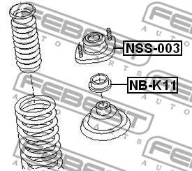 Подшипник опоры переднего амортизатора Nissan Micra II/March II/Verita, FEBEST (NBK11)