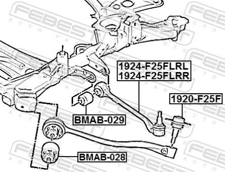 Рычаг передний нижний правый BMW X3/X3 SAV/X4, FEBEST (1924F25FLRR)