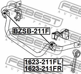 Тяга стабилизатора передняя правая Mercedes-Benz E-CLASS/E-CLASS T-Model, FEBEST (1623211FR)