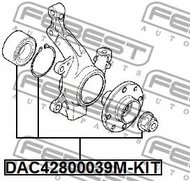 Подшипник ступичный передний, ремкомплект 42x80x39 Nissan Terrano/Dacia Dokker, FEBEST (DAC42800039MKIT) Подшипник ступичный передний, ремкомплект 42x80x39 Nissan Terrano/Dacia Dokker, FEBEST (DAC42800039MKIT)