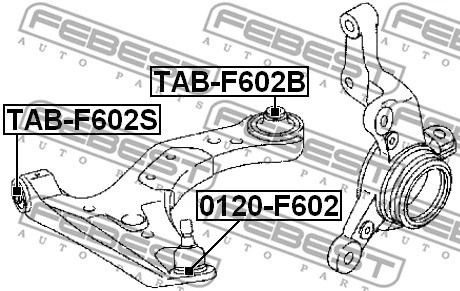 Сайлентблок передній переднього важеля Toyota Avanza/Toyota Avanza I, FEBEST (TABF602S)