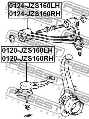 Опора шаровая передняя нижняя правая Lexus GS/SC/Soarer, FEBEST (0120JZS160RH)