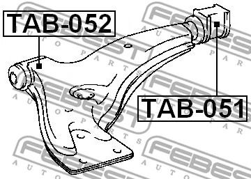 Сайлентблок задний переднего рычага Toyota Corolla II, FEBEST (TAB051)