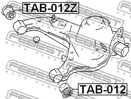 Сайлентблок заднего нижнего рычага Toyota Crown, FEBEST (TAB012Z)