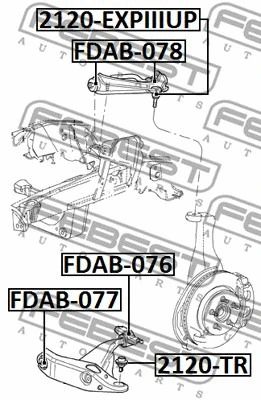 Сайлентблок переднього верхнього важеля Lincoln Aviator/Mercury Mountaineer, FEBEST (FDAB078)