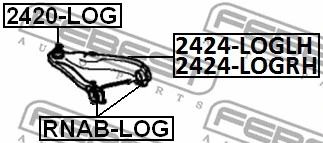 Рычаг передний правый Dacia Dokker Box Body/Dokker/Lodgy, FEBEST (2424LOGRH)