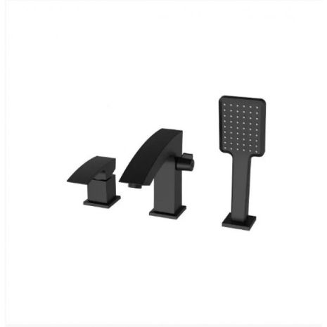 Смеситель на борт ванны KB-007 BLACK на 3 отверстия (черный)