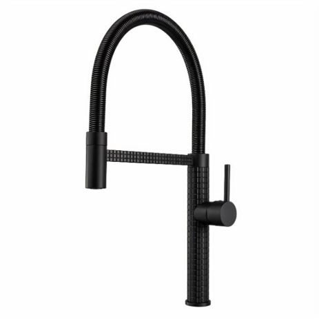 Гибкий смеситель с держателем VALESO VAS1, черный гуся / матовый черный