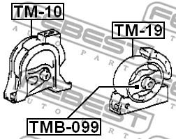 Подушка двигателя передняя Toyota Sprinter/Corolla/Corolla Verso, FEBEST (TM10)