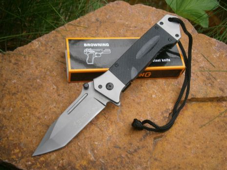 Нож карманный складной Browning АК 713 US Tanto черный 22 см
