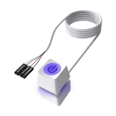 Виносна кнопка включення ПК NNBILI з LED підсвічуванням, JFP1 Power switch interface (KW1) 2m White Виносна кнопка включення ПК NNBILI з LED підсвічуванням, JFP1 Power switch interface (KW1) 2m White