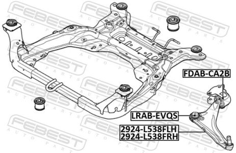 Рычаг передний левый Land Rover Discovery Sport/Range Rover Evoque, FEBEST (2924L538FLH) Рычаг передний левый Land Rover Discovery Sport/Range Rover Evoque, FEBEST (2924L538FLH)