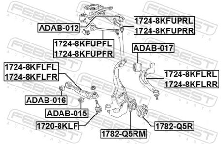 Важіль передній верхній правий Audi A4/S4 B8/A4 B8, FEBEST (17248KFUPRR)