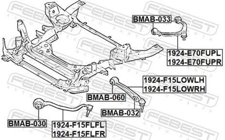 Рычаг передний нижний правый BMW X5/X5 SAV/X6, FEBEST (1924F15LOWRH)