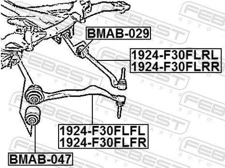 Важіль передній нижній правий BMW 3 Touring/1/4, FEBEST (1924F30FLFR)