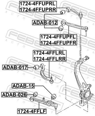 Важіль передній верхній лівий VW Phaeton/Audi A6/S6 C6, FEBEST (17244FFUPFL)