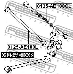Тяга задня поперечна Toyota Corolla Verso/Corolla Compact/Corolla Liftback, FEBEST (0125AE100L)