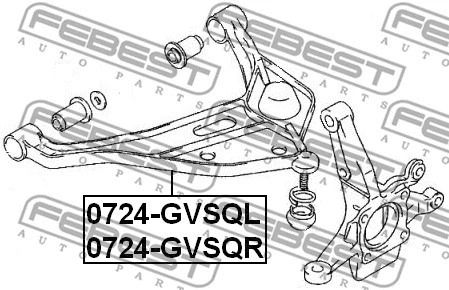 Важіль передній правий Santana 300 Open Off-Road Vehicle/300/350, FEBEST (0724GVSQR)