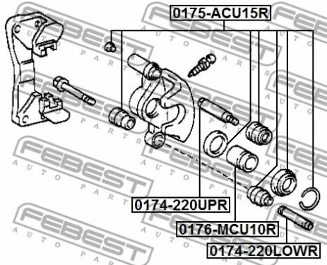Втулка направляющая суппорта тормозного заднего Lexus ES/RX/Toyota Celica, FEBEST (0174220LOWR) Втулка направляющая суппорта тормозного заднего Lexus ES/RX/Toyota Celica, FEBEST (0174220LOWR)