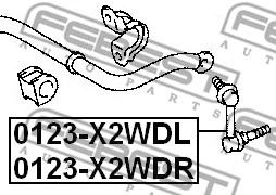 Тяга стабилизатора передняя левая Toyota Crown Royal/Mark X/Crown, FEBEST (0123X2WDL)
