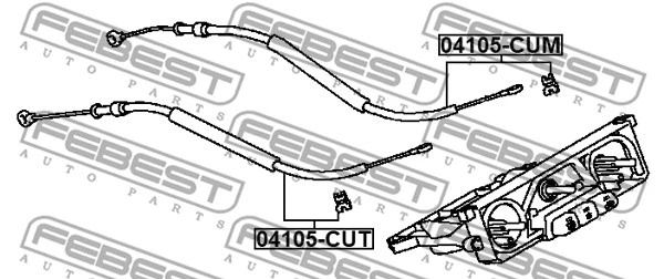 Трос управления отопителем Mitsubishi Outlander I/Lancer VII/Lancer Cargo, FEBEST (04105CUT) Трос управления отопителем Mitsubishi Outlander I/Lancer VII/Lancer Cargo, FEBEST (04105CUT)