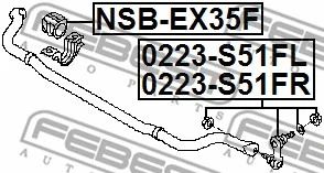 Тяга стабилизатора передняя правая Infiniti QX70 50/QX70 30d/FX 50, FEBEST (0223S51FR)