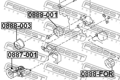 Обводной ролик ремня ГРМ Subaru Impreza/Subaru Impreza I/Subaru Impreza II, FEBEST (0888003) Обводной ролик ремня ГРМ Subaru Impreza/Subaru Impreza I/Subaru Impreza II, FEBEST (0888003)