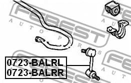 Тяга стабилизатора задняя левая Suzuki Gazelle/Alto II/Liana, FEBEST (0723BALRL)