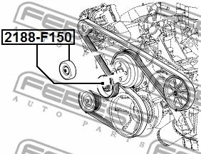 Обводной ролик поликлинового ремня Ford USA E-250/Ford USA F-150, FEBEST (2188F150)